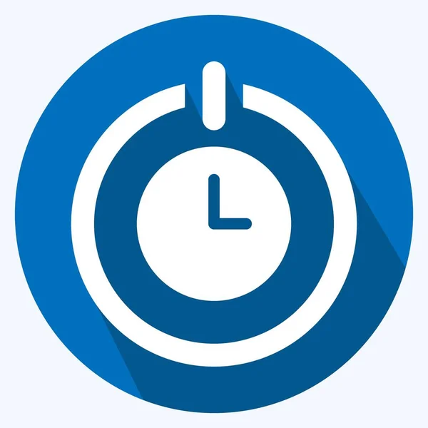 Icon Scheduled Power Suitable Mobile Apps Symbol Long Shadow Style — Stockvektor