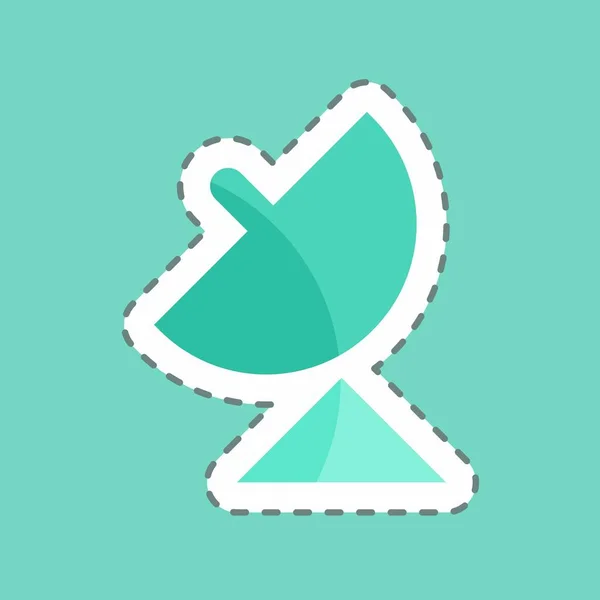 Sticker Line Cut Gps Suitable Mobile Apps Symbol Simple Design — Image vectorielle