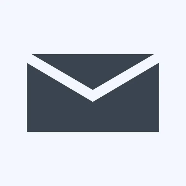 Icon Mail Suitable Mobile Apps Symbol Glyph Style Simple Design — Vector de stock