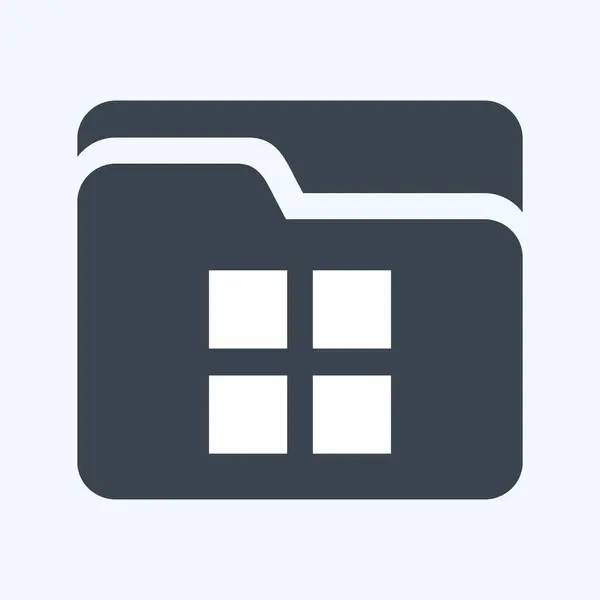 Icon File Manager Suitable Mobile Apps Symbol Glyph Style Simple — Archivo Imágenes Vectoriales