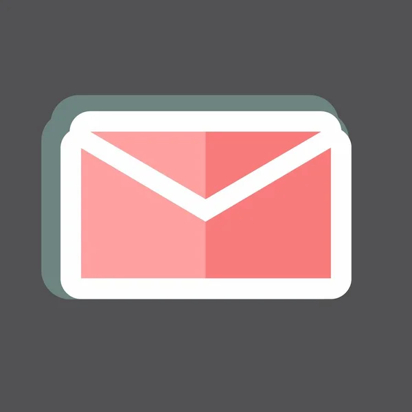 Sticker Mail Vorhanden Geeignet Für Mobile Apps Symbol Einfaches Design — Stockvektor