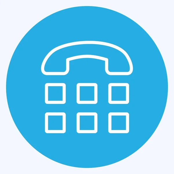 Simge Teletype. Mobil Uygulamalar sembolü için uygun. Mavi gözlü. Basit dizayn edilebilir. tasarım şablonu. Basit gösterim