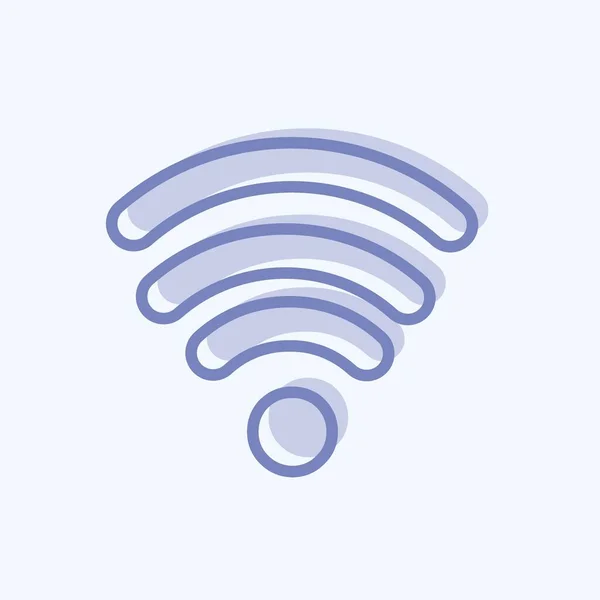 Ikon Wifi Alkalmas Mobil Alkalmazások Szimbólumhoz Két Hangnemben Egyszerű Tervezés — Stock Vector