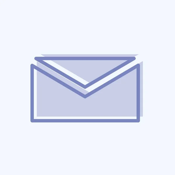 Icon Mail Suitable Mobile Apps Symbol Two Tone Style Simple — Vector de stock