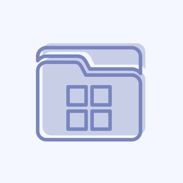 Icon File Manager Suitable Mobile Apps Symbol Two Tone Style — стоковый вектор