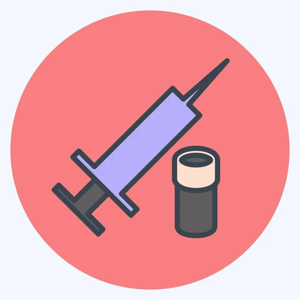 艾康疫苗Icon Vaccine 适用于社区标志 配色风格 简单的设计可以编辑 设计模板向量 简单的符号说明 — 图库矢量图片