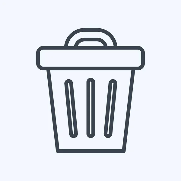 Icon Waste Bin Suitable Community Symbol Line Style Simple Design — Stockvektor