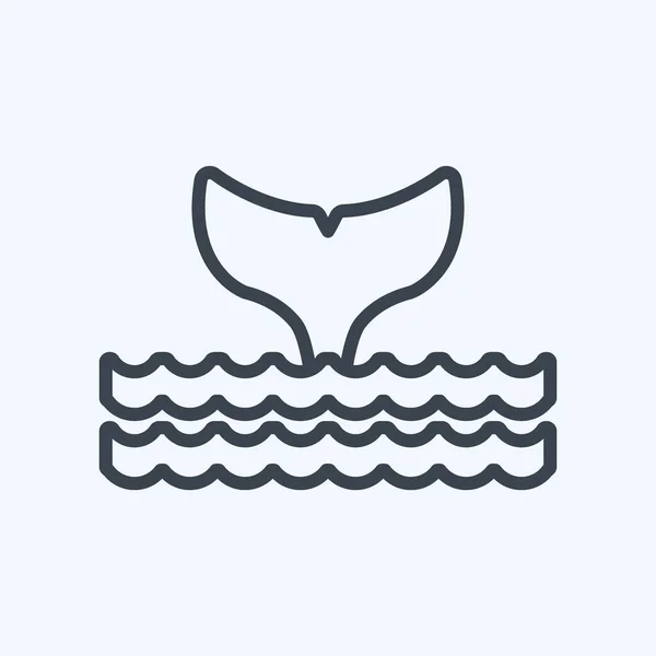 Icon Oceans Suitable Community Symbol Line Style Simple Design Editable — Image vectorielle