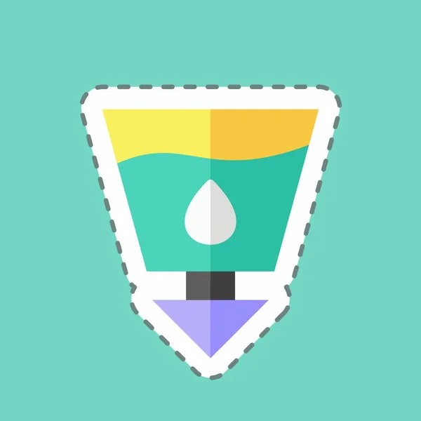 Sticker Line Cut Sanitation Suitable Community Symbol Simple Design Editable — Wektor stockowy
