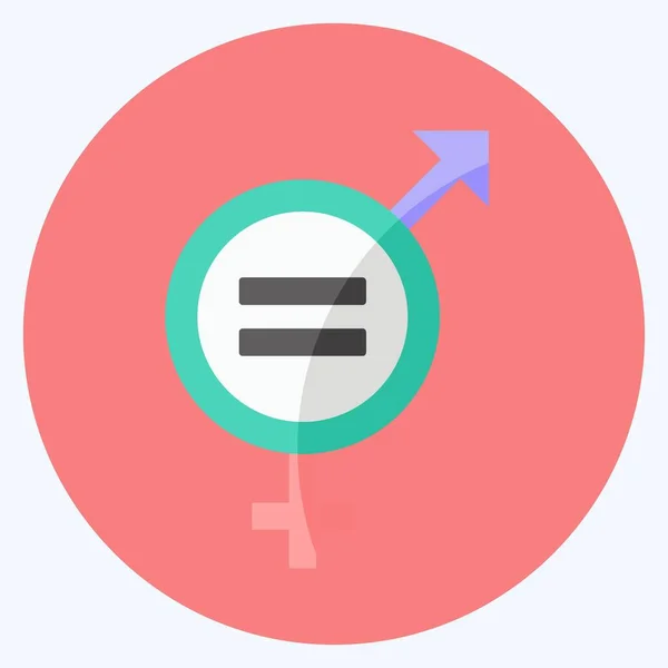 Icon Gender Equality Suitable Community Symbol Flat Style Simple Design — Vettoriale Stock