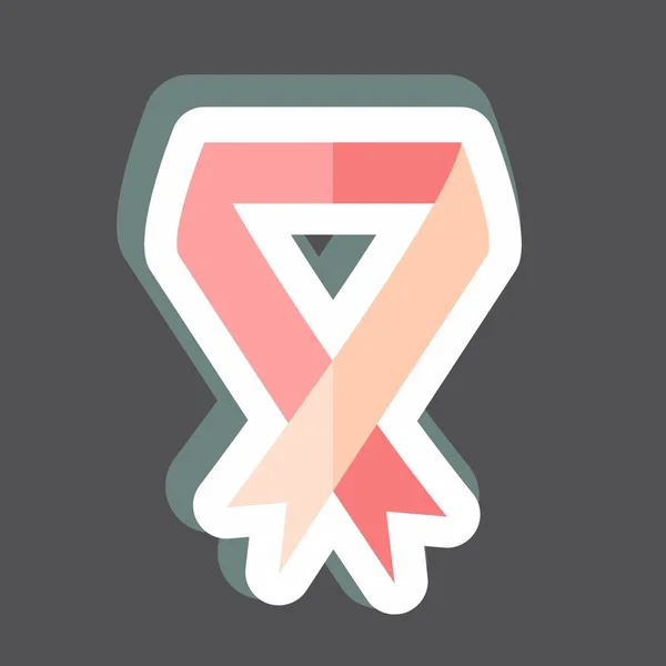 Sticker Ribbon Suitable Community Symbol Simple Design Editable Design Template — ストックベクタ