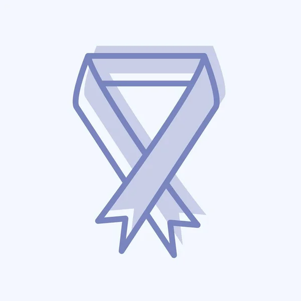Icon Ribbon Vhodné Pro Symbol Společenství Dvoubarevný Styl Jednoduchý Design — Stockový vektor
