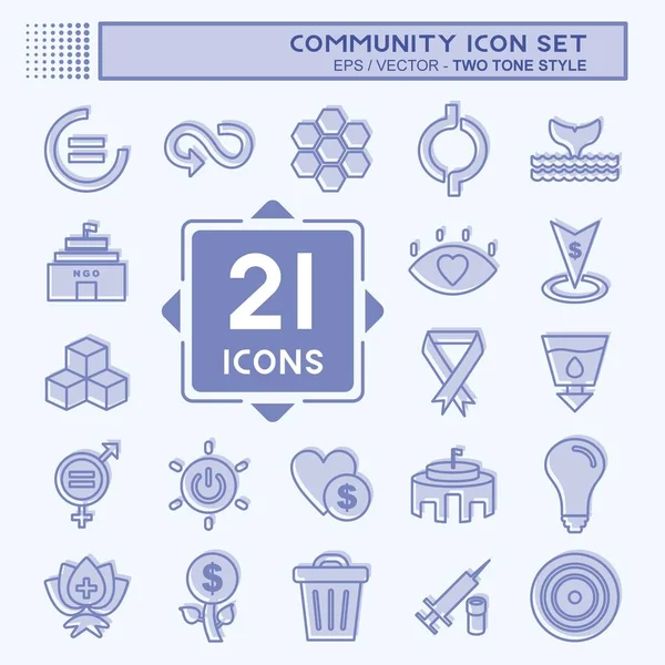 Topluluk Simgesi Ayarlandı. Eğitim sembolü için uygun. İki ton stili. Basit dizayn edilebilir. tasarım şablonu. Basit gösterim