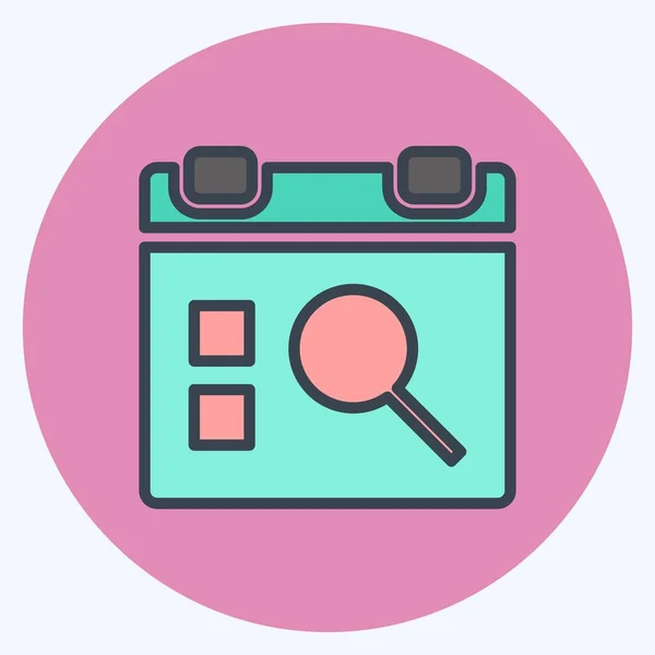 Icon Find Event Suitable User Interface Symbol Color Mate Style — Archivo Imágenes Vectoriales