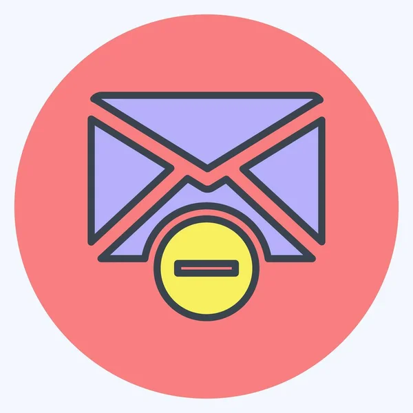 Icon Delete Envelop Suitable User Interface Symbol Color Mate Style — Stockvektor