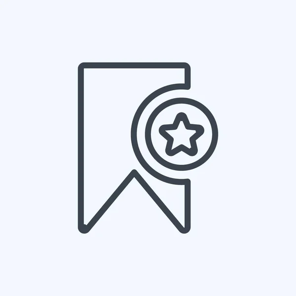 Icon Favorite Bookmark Suitable User Interface Symbol Line Style Simple — Wektor stockowy