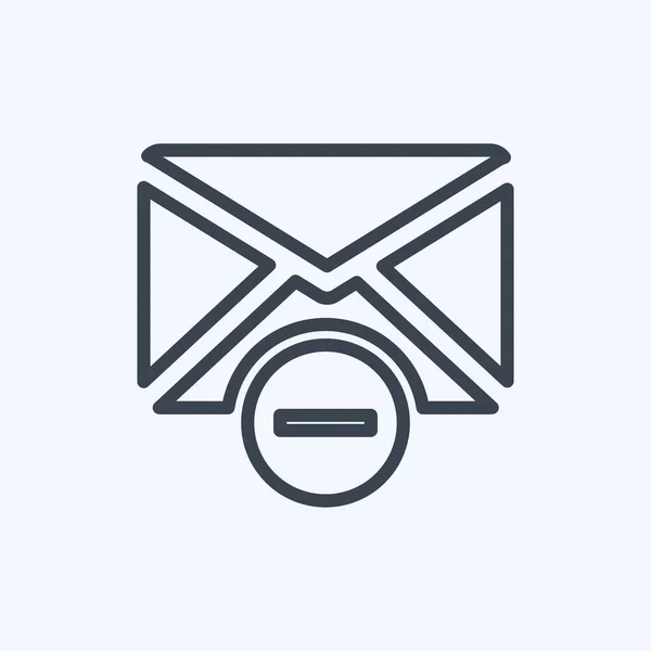 Icon Delete Envelop Suitable User Interface Symbol Line Style Simple — Vector de stock
