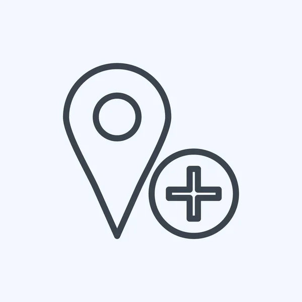 Icon Add Location Suitable User Interface Symbol Line Style Simple — Image vectorielle