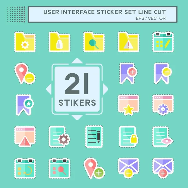 Kullanıcı Arayüzü Etiketi satır kesimi seti. Web Arayüzü sembolü için uygun. Basit dizayn edilebilir. tasarım şablonu. Basit gösterim