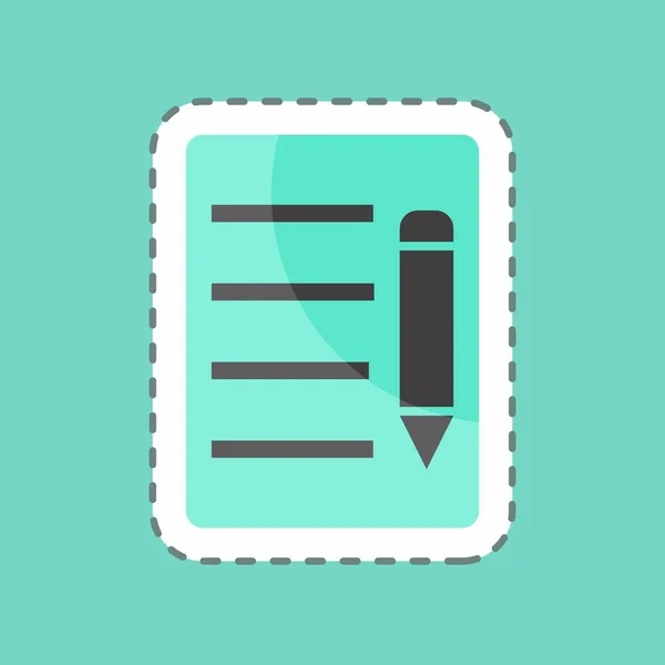 Sticker Line Cut Update Document Suitable User Interface Symbol Simple — Image vectorielle