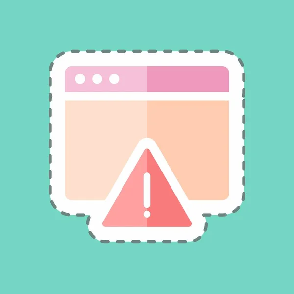 Sticker Line Cut Warning Browser Suitable User Interface Symbol Simple — Stockvektor