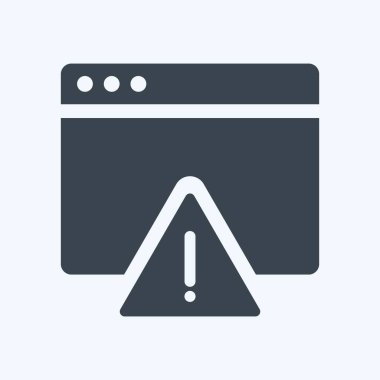 Tarayıcıda simge uyarısı. Kullanıcı Arayüzü sembolü için uygun. Kabartma tarzı. Basit dizayn edilebilir. tasarım şablonu. Basit gösterim