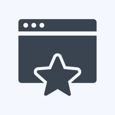 Simge Sevdiği Sayfa. Kullanıcı Arayüzü sembolü için uygun. Kabartma tarzı. Basit dizayn edilebilir. tasarım şablonu. Basit gösterim