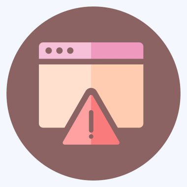 Tarayıcıda simge uyarısı. Kullanıcı Arayüzü sembolü için uygun. Düz stil. Basit dizayn edilebilir. tasarım şablonu. Basit gösterim