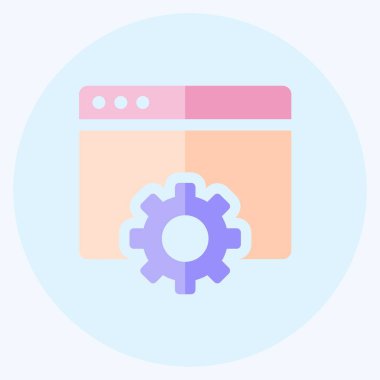 Simge Tarayıcı Ayarları. Kullanıcı Arayüzü sembolü için uygun. Düz stil. Basit dizayn edilebilir. tasarım şablonu. Basit gösterim