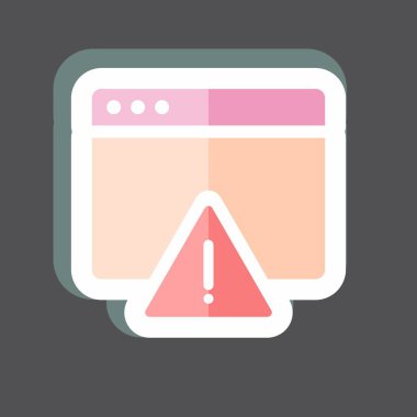 Tarayıcıda çıkartma uyarısı. Kullanıcı Arayüzü sembolü için uygun. Basit dizayn edilebilir. tasarım şablonu. Basit gösterim