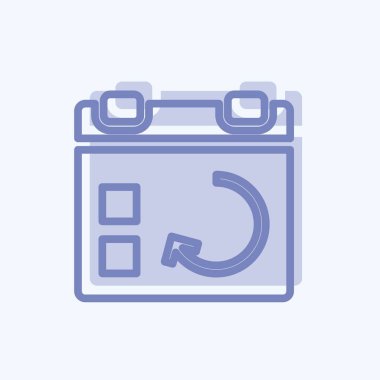 Simge Eşzamanlama Olayı. Kullanıcı Arayüzü sembolü için uygun. İki ton stili. Basit dizayn edilebilir. tasarım şablonu. Basit gösterim