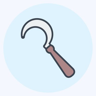 Simge Sickle. Bahçe sembolü için uygun. renk arkadaşı stili. Basit dizayn edilebilir. tasarım şablonu. Basit gösterim