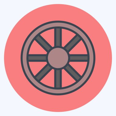 Simge Tekerleği. Bahçe sembolü için uygun. renk arkadaşı stili. Basit dizayn edilebilir. tasarım şablonu. Basit gösterim