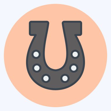 Simge At Nalı. Bahçe sembolü için uygun. renk arkadaşı stili. Basit dizayn edilebilir. tasarım şablonu. Basit gösterim