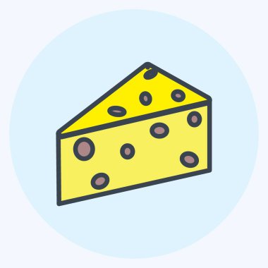 Simge Peyniri. Bahçe sembolü için uygun. renk arkadaşı stili. Basit dizayn edilebilir. tasarım şablonu. Basit gösterim