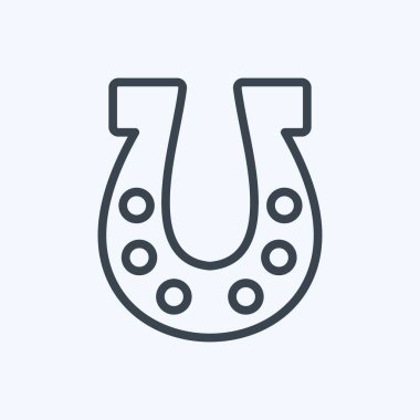 Simge At Nalı. Bahçe sembolü için uygun. Sıra tarzı. Basit dizayn edilebilir. tasarım şablonu. Basit gösterim