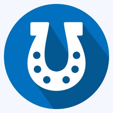 Simge At Nalı. Bahçe sembolü için uygun. Uzun gölge tarzı. Basit dizayn edilebilir. tasarım şablonu. Basit gösterim