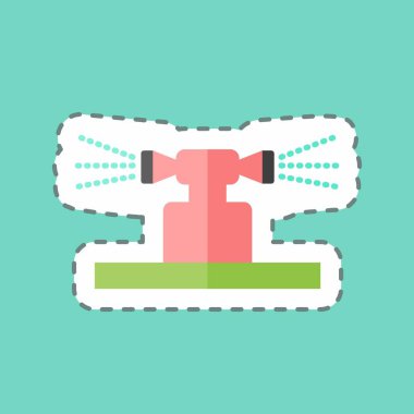 Çıkartma çizgisi sulamayı kesti. Bahçe sembolü için uygun. Basit dizayn edilebilir. tasarım şablonu. Basit gösterim