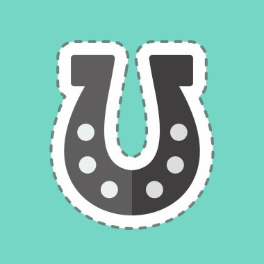 Çıkartma çizgisi At Nalı 'nı kesti. Bahçe sembolü için uygun. Basit dizayn edilebilir. tasarım şablonu. Basit gösterim