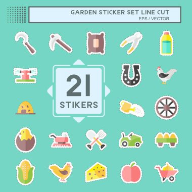 Bahçe etiketi kesik set. Eğitim sembolü için uygun. Basit dizayn edilebilir. tasarım şablonu. Basit gösterim