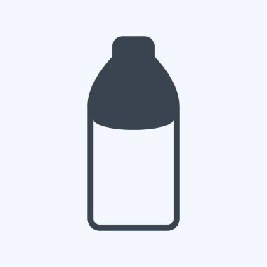 Simge Süt Şişesi. Bahçe sembolü için uygun. Kabartma tarzı. Basit dizayn edilebilir. tasarım şablonu. Basit gösterim