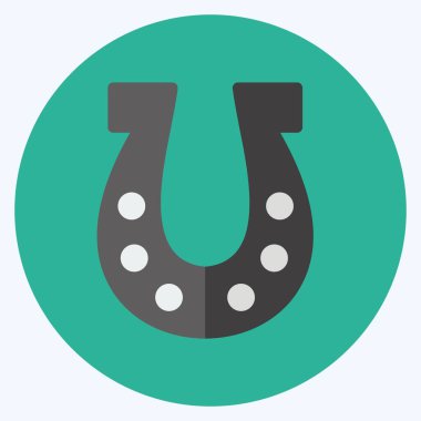 Simge At Nalı. Bahçe sembolü için uygun. Düz stil. Basit dizayn edilebilir. tasarım şablonu. Basit gösterim