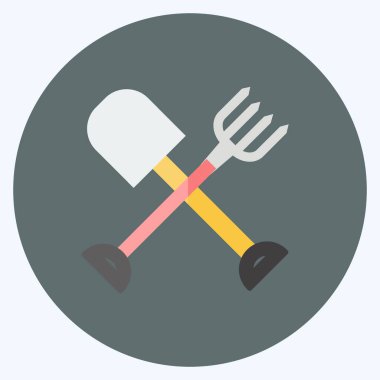 Simge Tarım Aletleri. Bahçe sembolü için uygun. Düz stil. Basit dizayn edilebilir. tasarım şablonu. Basit gösterim