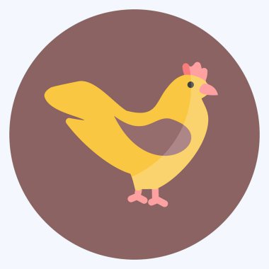 İkon Tavuk. Bahçe sembolü için uygun. Düz stil. Basit dizayn edilebilir. tasarım şablonu. Basit gösterim