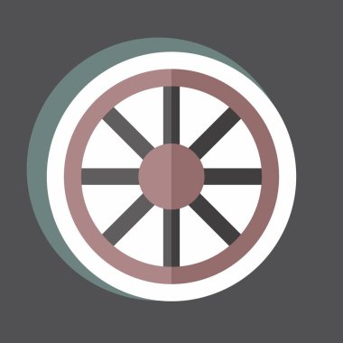 Etiket Tekerleği. Bahçe sembolü için uygun. Basit dizayn edilebilir. tasarım şablonu. Basit gösterim