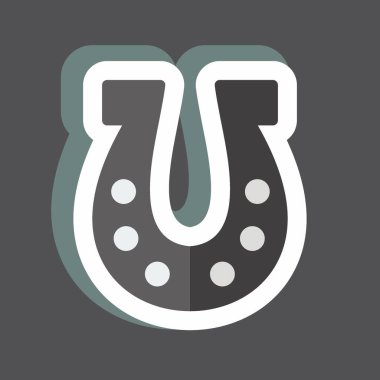 Çıkartmalı At Ayakkabısı. Bahçe sembolü için uygun. Basit dizayn edilebilir. tasarım şablonu. Basit gösterim