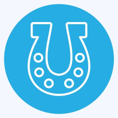 Simge At Nalı. Bahçe sembolü için uygun. Mavi gözlü. Basit dizayn edilebilir. tasarım şablonu. Basit gösterim