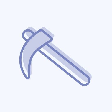 Icon Scythe. Bahçe sembolü için uygun. İki ton stili. Basit dizayn edilebilir. tasarım şablonu. Basit gösterim