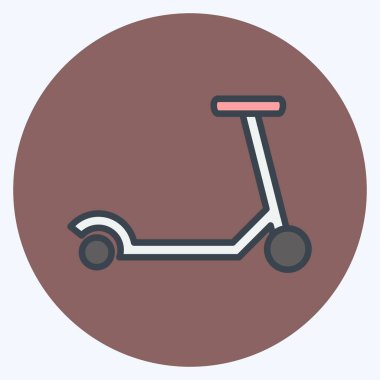 İkon Scootie. Bebek sembolü için uygun. renk arkadaşı stili. Basit dizayn edilebilir. tasarım şablonu. Basit gösterim