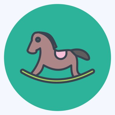 Simge Atı. Bebek sembolü için uygun. renk arkadaşı stili. Basit dizayn edilebilir. tasarım şablonu. Basit gösterim